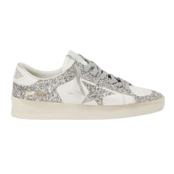 Golden Goose Baskets Stardan Cuir - Blanc Glitter