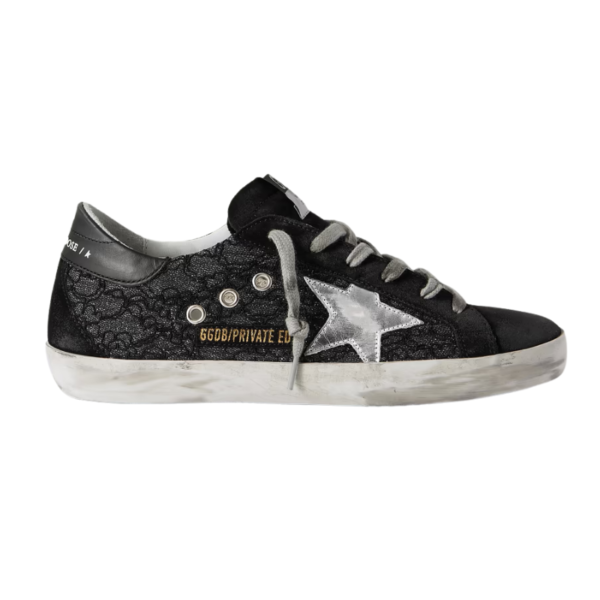 Baskets Superstar Paillettes Noir Argenté, Exclusivité Lulli