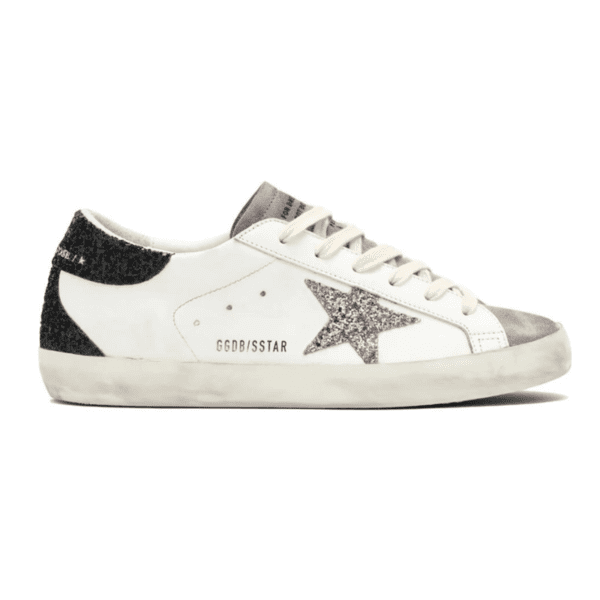 Golden Goose Super Star - White Black Cream Glitter