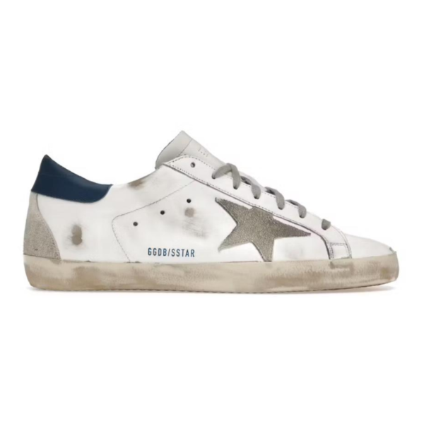 Golden Goose Super-Star - White Royal Blue Grey Suede Patch