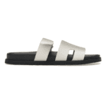 Hermes Chypre Sandals - White Palladium Hardware