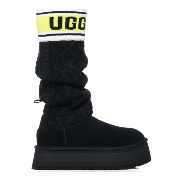 UGG Classic Sweater Letter Boot - Black