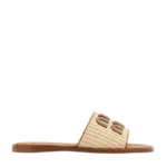 Miu Miu Logo Slipper Natural