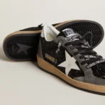 Golden Goose Ball Star in glitter with leather star and metallic leather heel tab(Women's) - Image 4