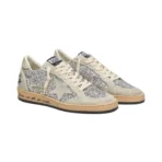 Golden Goose Ball Star in silver glitter with ice-gray suede inserts(women) - Image 2