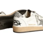 Golden Goose Ball Star in nappa with white star and glitter heel tab(Women's) - Image 3
