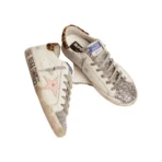 Golden Goose white leather Super-Star with glittery heel tab(Women's) - Image 2
