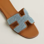 Hermès Oran sandal 'Bleu Clair / Naturel' - Image 2