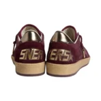 Golden Goose Ball Star in burgundy suede with crystal star and metallic leather heel tab(women) - Image 4