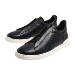 Zegna Navy Blue Deerskin Triple Stitch - Image 4