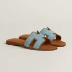 Hermès Oran sandal 'Bleu Clair / Naturel' - Image 3