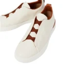 Zegna Triple Stitch leather sneakers WHITE TRIPLE STITCH - Image 3