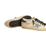 Golden goose Super-Star in nappa leather with light blue suede star and gray leather heel tab - Image 3