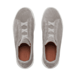 Zegna Grey Mélange Suede Triple Stitch™ Sneakers - Image 3
