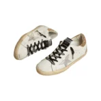 Golden Goose white leather Super-Star with glittery heel tab(Women's) - Image 2