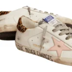 Golden Goose white leather Super-Star with glittery heel tab(Women's) - Image 4
