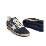 Golden Goose Ball Star in Blue with leather star and metallic leather heel tab(women) - Image 3