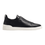 Zegna Navy Blue Deerskin Triple Stitch