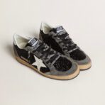 Golden Goose Ball Star in glitter with leather star and metallic leather heel tab(Women's) - Image 3