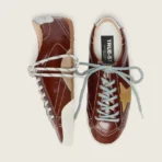 Golden Goose True-Star in burgundy naplak with suede star and silver nappa heel tab (Women's) - Image 4