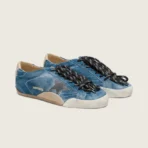 Golden Goose True-Star in teal suede with black star and cream heel tab(Women's) - Image 2