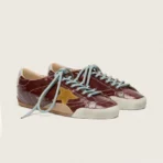 Golden Goose True-Star in burgundy naplak with suede star and silver nappa heel tab (Women's) - Image 3