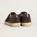 Golden Goose Super-Star LTD in brown nubuck with suede star and purple leather heel tab(Men) - Image 4