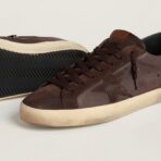 Golden Goose Super-Star LTD in brown nubuck with suede star and purple leather heel tab(Men) - Image 3