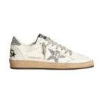 Golden Goose Ball Star in nappa with white star and glitter heel tab(Women's)